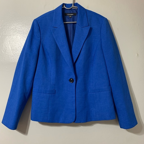 LE SUIT SEPARATES 🔹 Royal Blue One Button Women’s Blazer Jacket - Size 16 - Picture 3 of 13